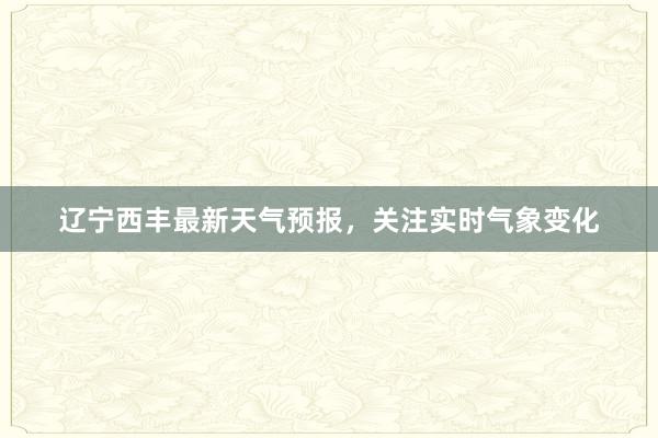 辽宁西丰最新天气预报，关注实时气象变化